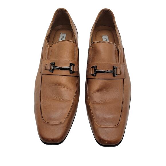 STEVE MADDEN Size 13 Brown Leather Slip On "Mendal" Square Toe Horse Bit Loafer - Picture 4 of 14